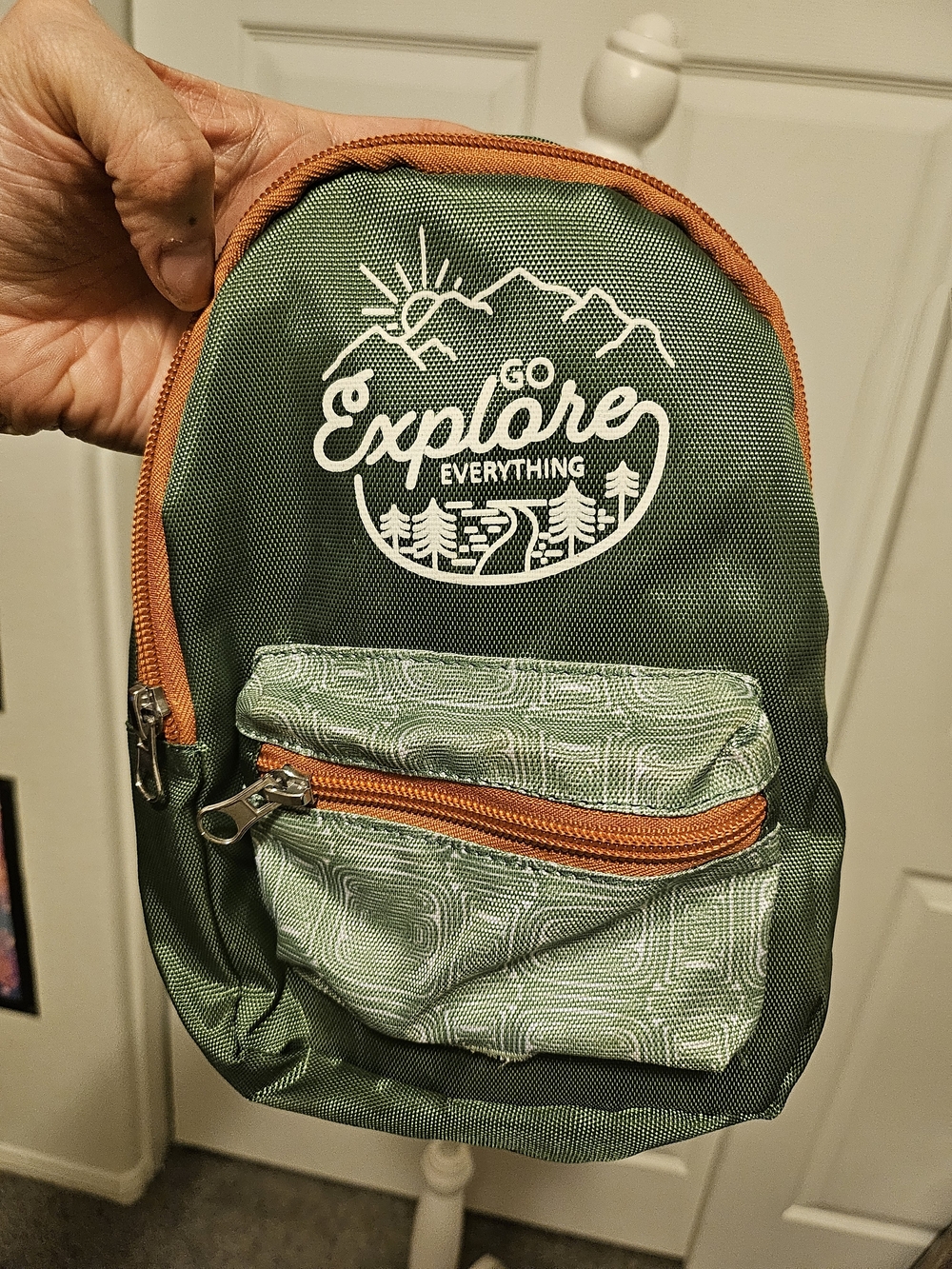 Green Dog Travel Pouch with Orange Trim